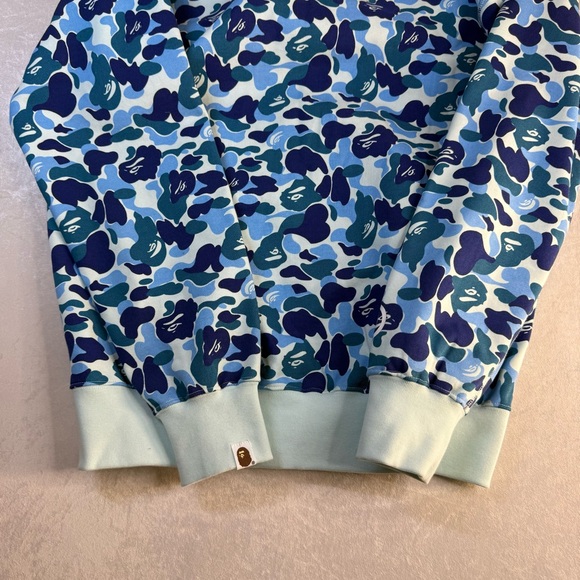 Bape Blue Camo Shark Zip Up Sweater - Picture 10 of 11
